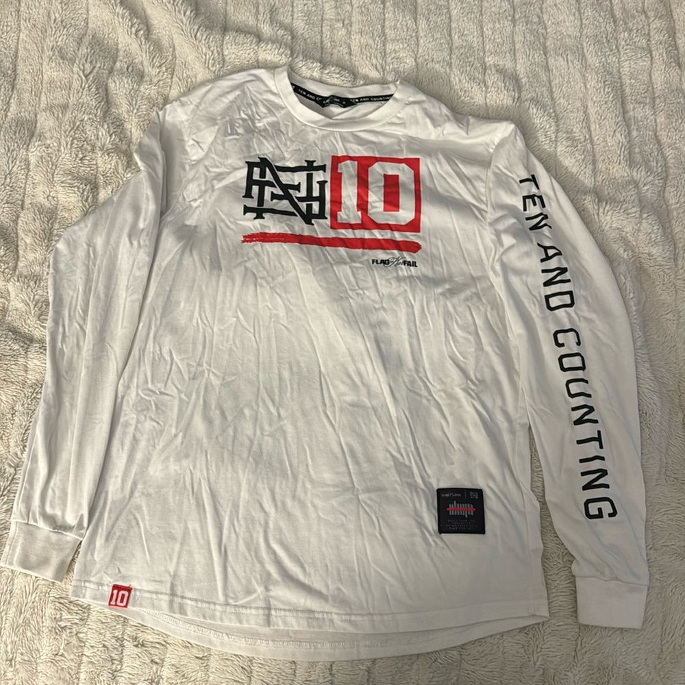 ⭐️ 2 for $25 Deal ⭐️ Flag not Fail White 10 and counting long sleeve